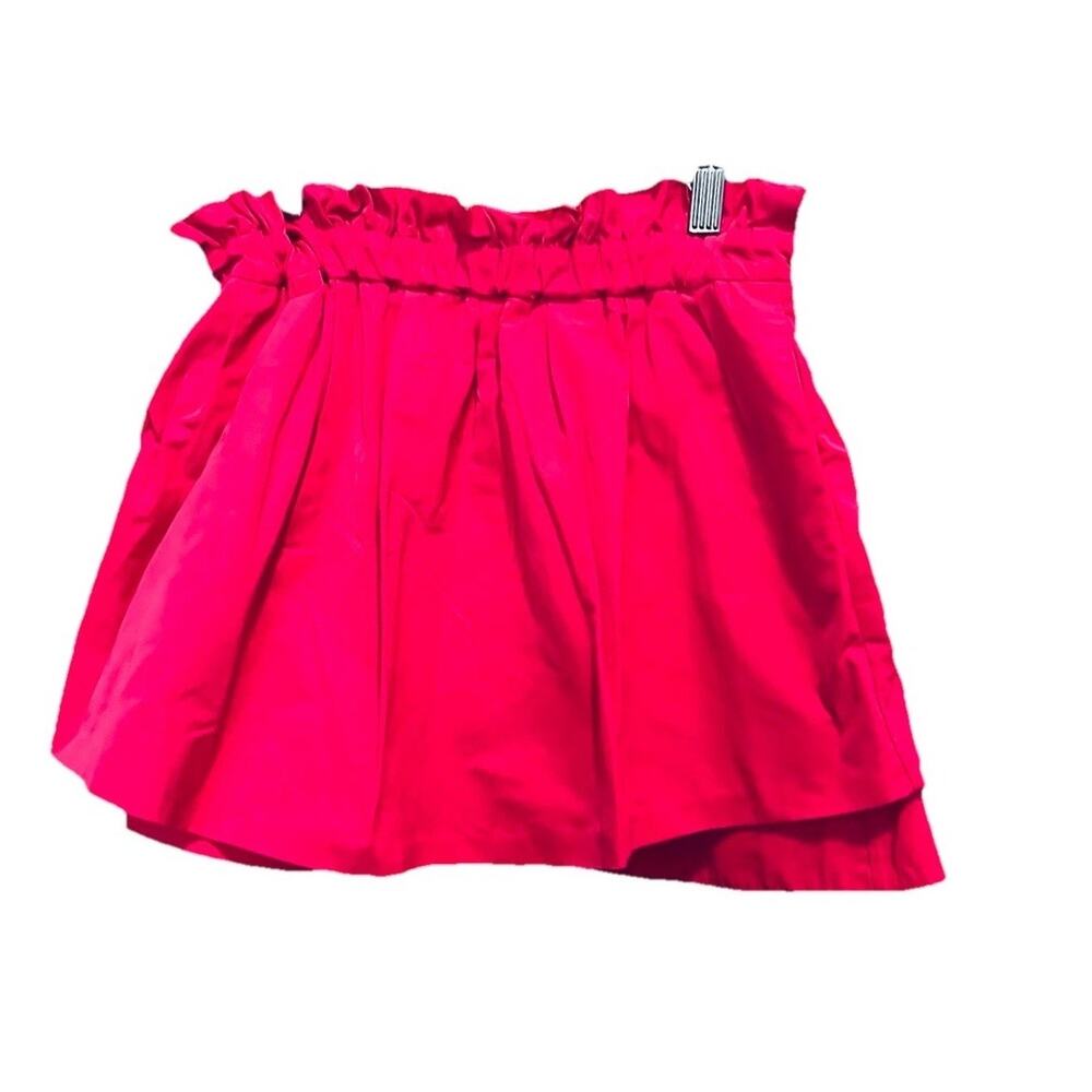 Suno Women’s Size 2 Mini Skirt Paper bag Poplin Layered Fushia Pink Doll Party